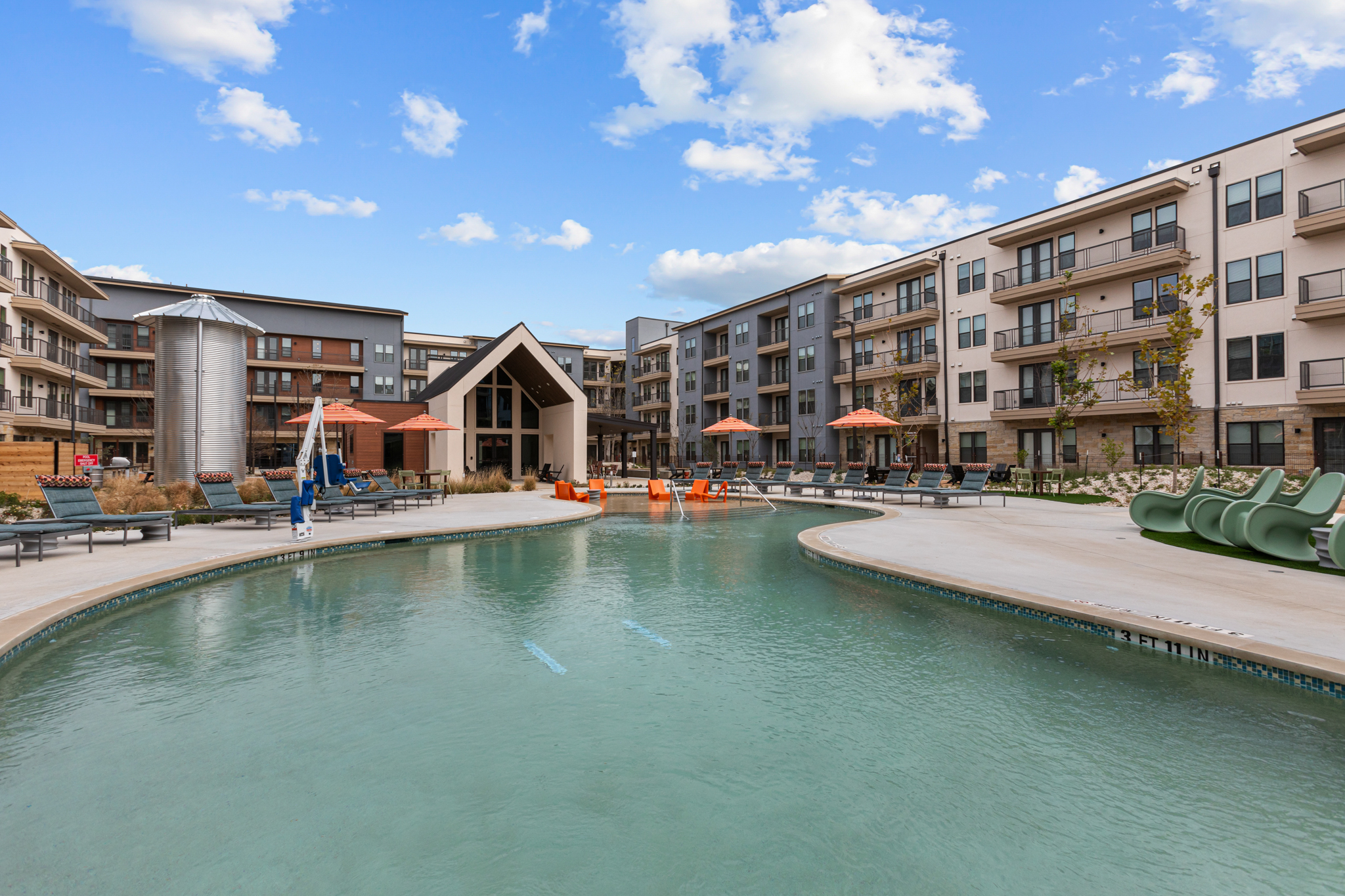 Pool overlooking the property